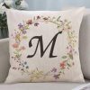 Letter Printed Cushion Cover Cotton
